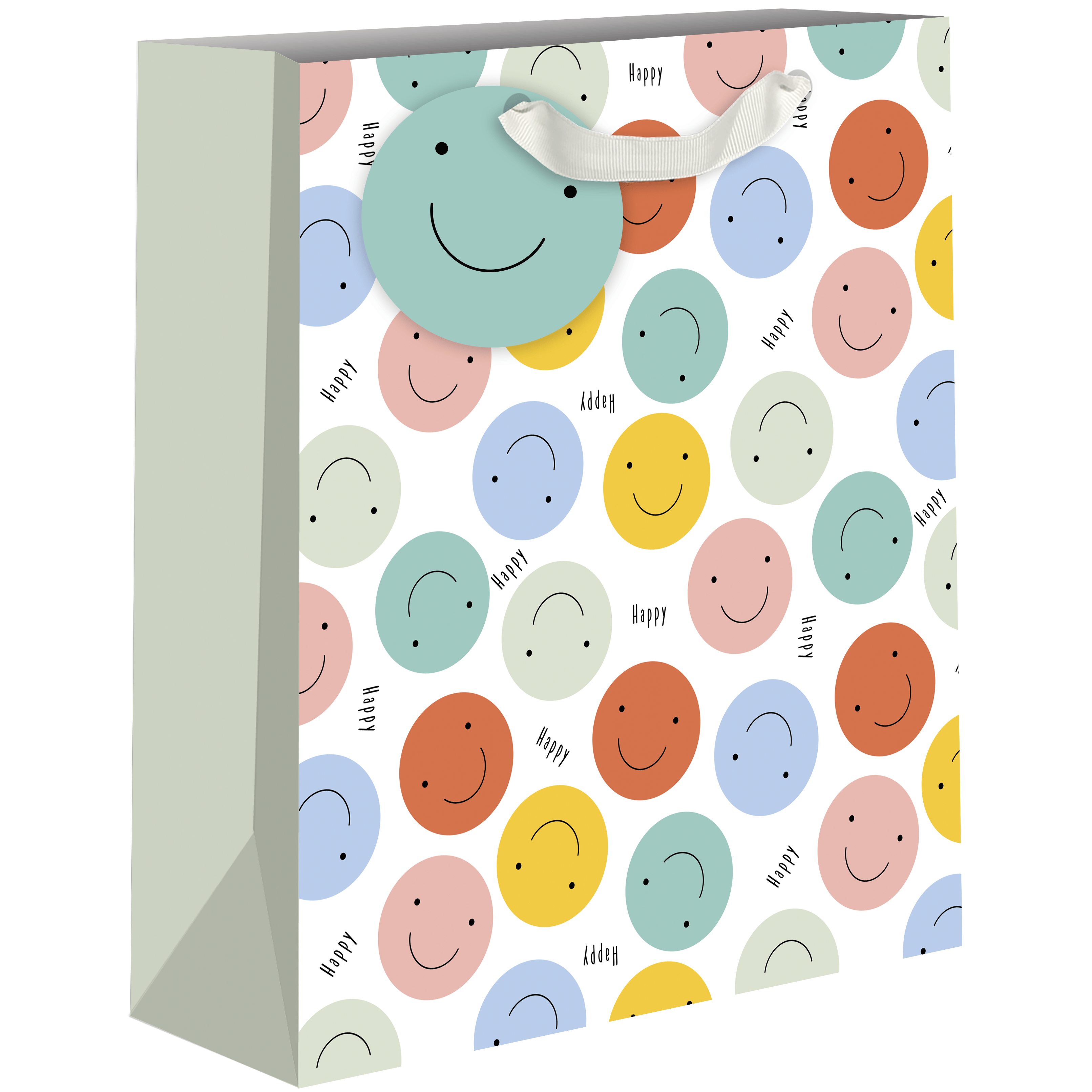 Medium AB PICTURA Smiley gift bags featuring cheerful smiley face designs for gift wrapping and party favors.